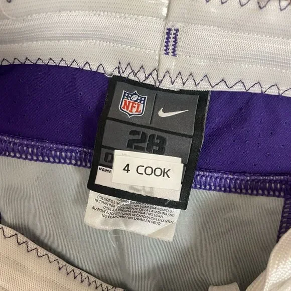 Dalvin Cook 4 33 Minnesota Vikings Game Worn Pants NFL Football Size 28 Purple